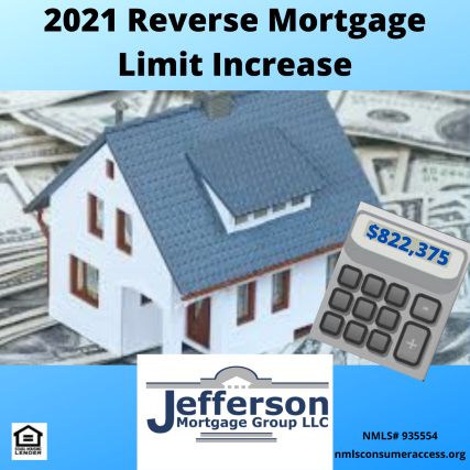 HECM Reverse Mortgage Lending Limit increased to $822,375
