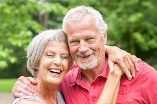 senior couple smiling